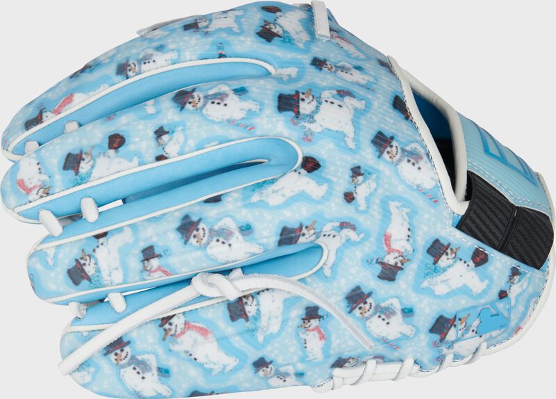 Snowman sublimated back design of a Rawlings REV1X snowman glove - SKU: REV205-32CBW