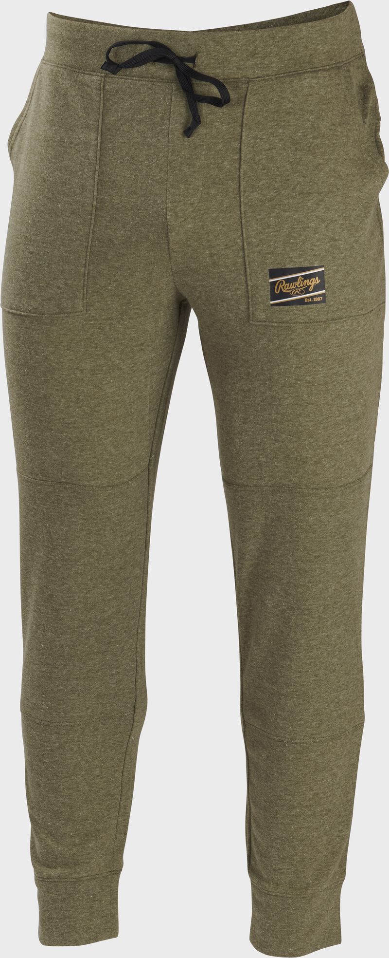 A dark green pair of Rawlings men's french terry joggers - SKU: RSGJG-DG image number null