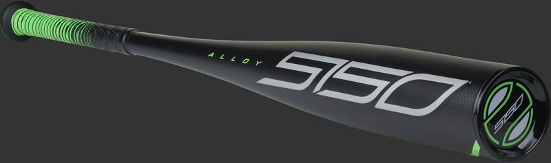 Angle view of a Rawlings 5150 USSSA bat with a black end cap - SKU: UT1510