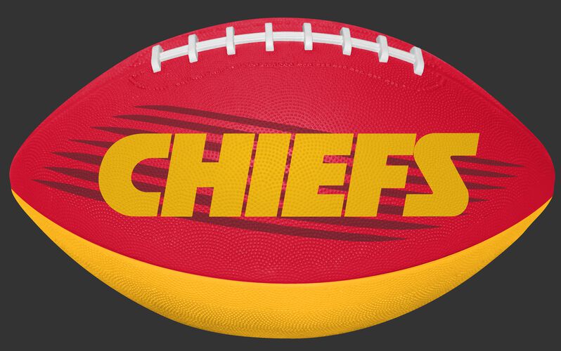Red and Yellow NFL Kansas City Chiefs Downfield Youth Football With Team Name SKU #07731071121