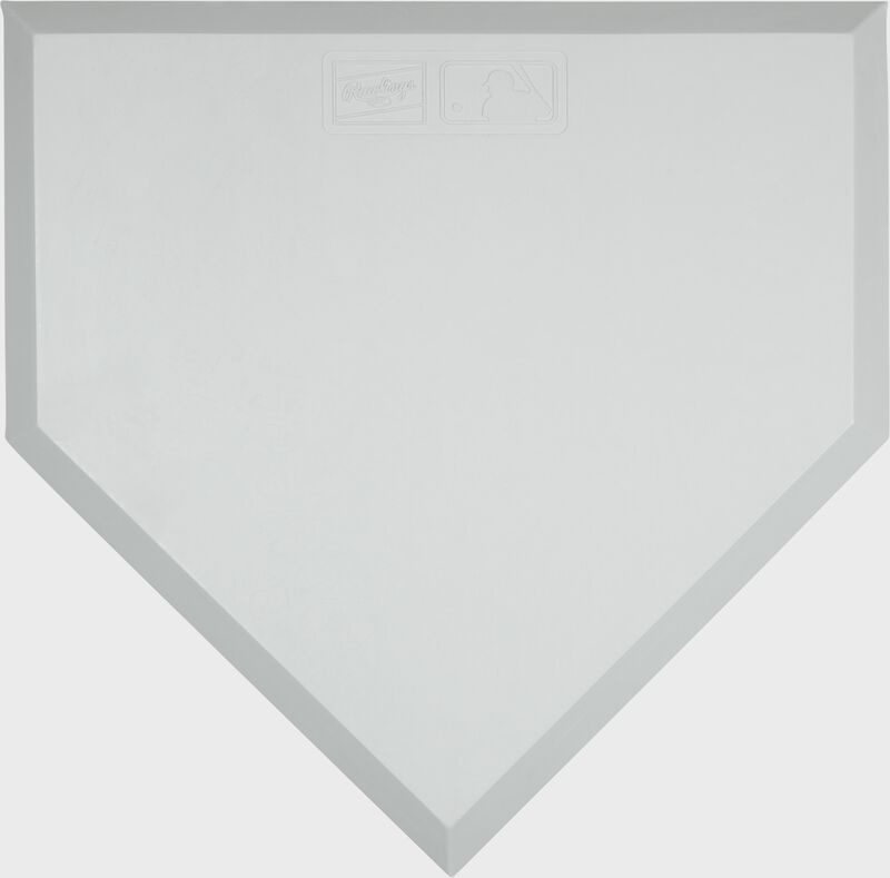 Top of a white Rawlings throw down home plate - SKU: 12770200