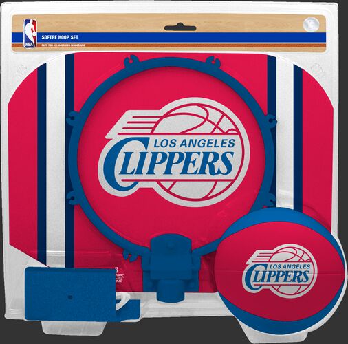Rawlings Red and Blue NBA Los Angeles Clippers Softee Hoop Set With Team Logo On Basketball and Backboard SKU #03544219114