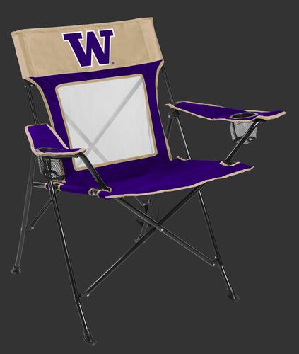 Front of Rawlings Gold and Purple NCAA Washington Huskies Game Changer Chair With Team Logo SKU #00643108111
