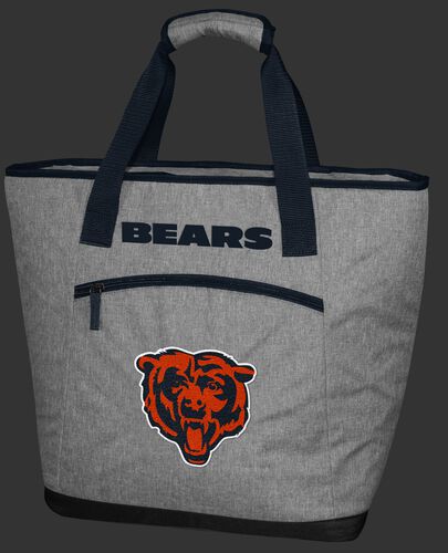 A gray Chicago Bears 30 can tote cooler with an embroidered team logo on the front - SKU: 10311062111