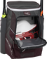 A maroon Impulse baseball backpack with a helmet in the main compartment - SKU: IMPLSE-MA image number null