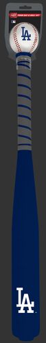 Front of Rawlings Los Angeles Dodgers Foam Bat and Ball Set in Team Colors With Team Name and Logo On Front SKU #01860011111