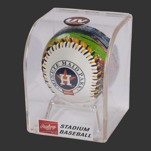 MLB Houston Astros stadium baseball in a display case