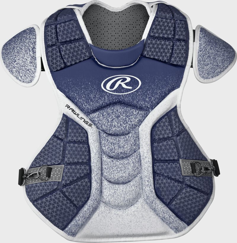 A navy/white CPVEL Velo series adult chest protector