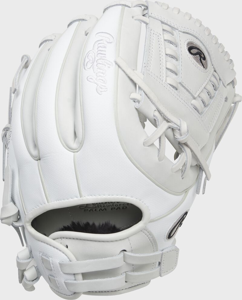Back of a white Liberty Advanced Color Series 11.75-Inch glove with a pull strap back - SKU: RLA715SB-31WSS loading=