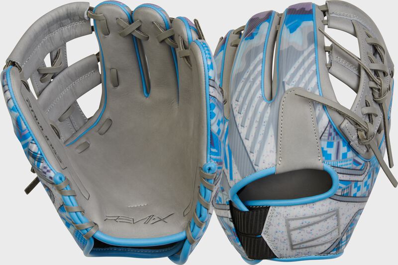 2 views showing the palm and back of a Brendan Rodgers REV1X infield glove - SKU: RSGRREV204-32G loading=