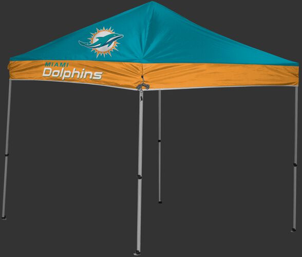 Rawlings Aqua Green and Orange NFL Miami Dolphins 9x9 Canopy Shelter With Team Logo and Name SKU #03231074111