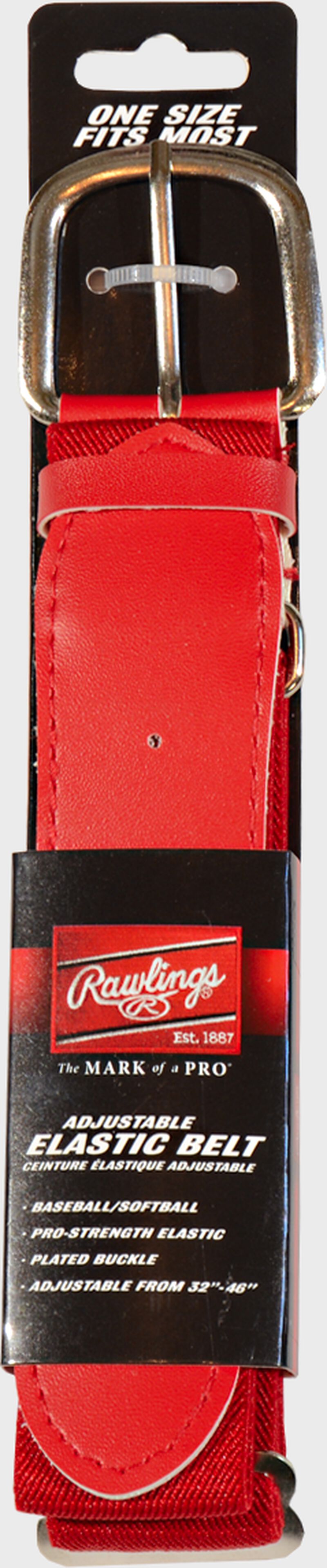 A red adjustable elastic baseball belt - SKU: BLT