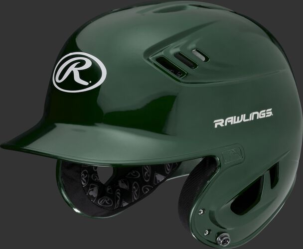 A metallic dark green R16S Velo senior batting helmet with Cool-Flo vents