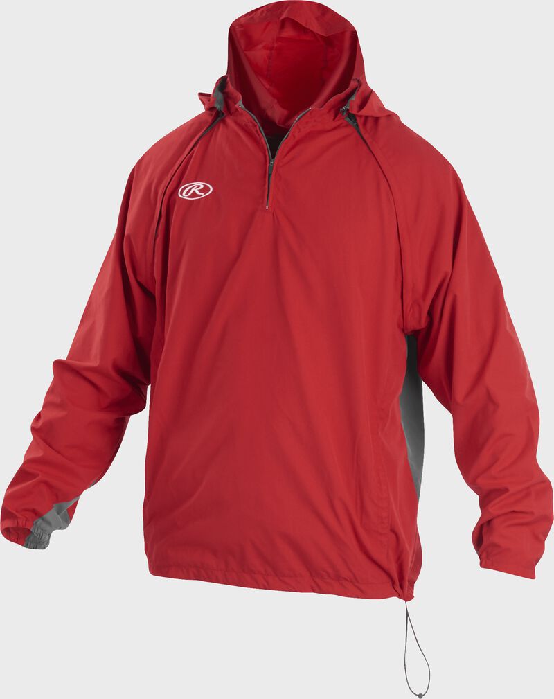Front of Rawlings Scarlet Adult Long/Short Sleeve Jacket - SKU #TRITHR-DG-91