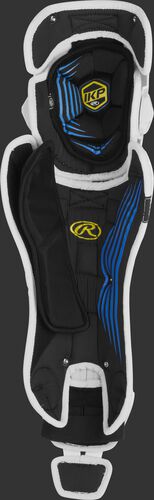 Inside padding of a white Rawlings Mach leg guard - SKU: MCHLGA-W/W
