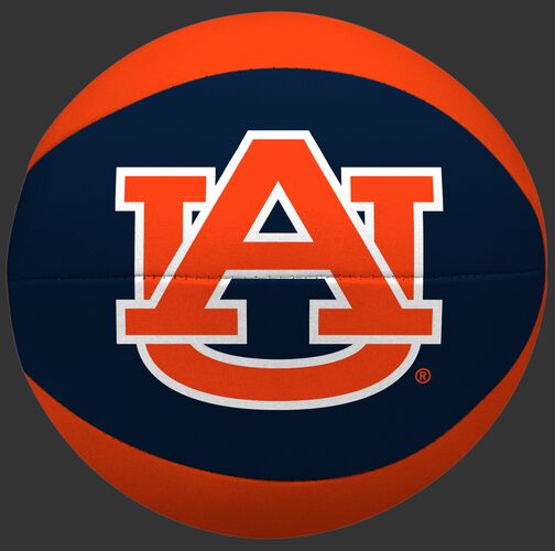 A navy/orange NCAA Auburn Tigers Softee Basketball featuring a printed team logo SKU #04433003111