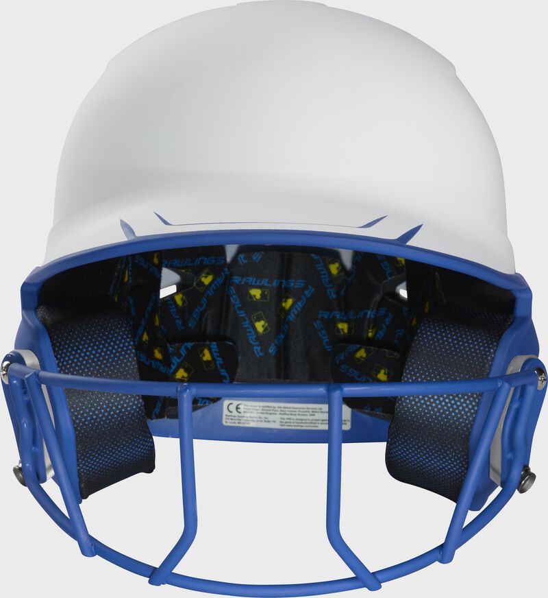 Front view of Rawlings Mach Ice Softball Batting Helmet, Royal - SKU: MSB13
