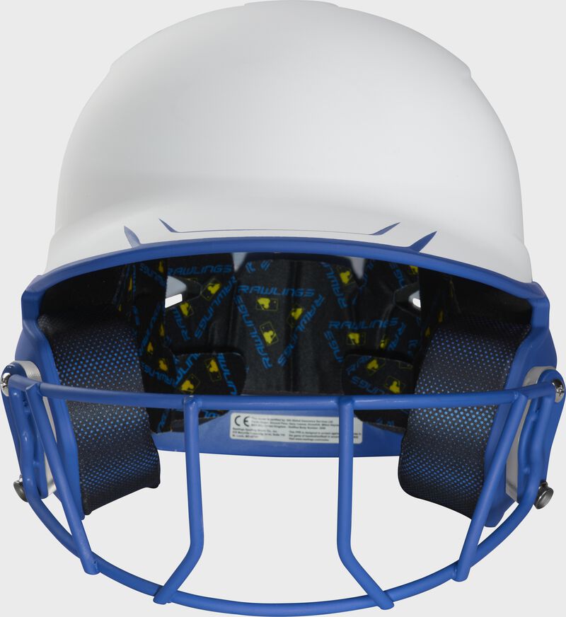 Front view of Rawlings Mach Ice Softball Batting Helmet, Royal - SKU: MSB13 loading=