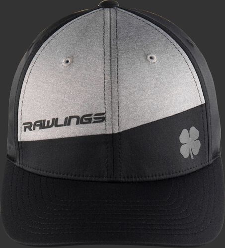 Front of a black/grey RBC Sport Rawlings Black Clover snapback hat with a black bill - SKU: BCRBC10061