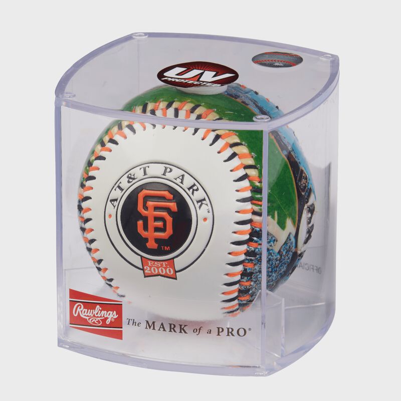 MLB San Francisco Giants stadium baseball in a display case