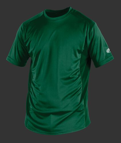 Front of Rawlings Dark Green Youth Short Sleeve Shirt - SKU #YSBASE