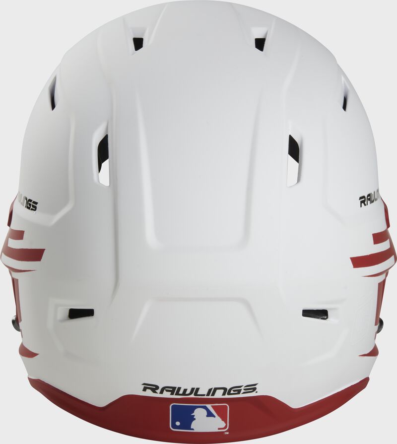 Back view of Rawlings Mach Ice Softball Batting Helmet, Scarlet - SKU: MSB13 loading=