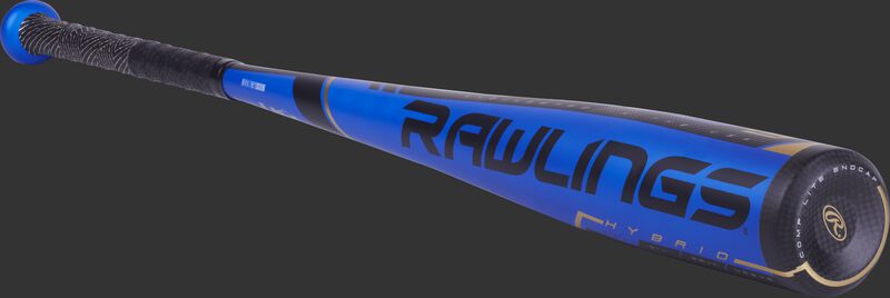 US9V5 Rawlings Velo USA baseball bat with a blue barrel and black end cap