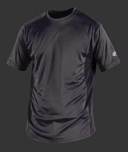Front of Rawlings Gray Youth Short Sleeve Shirt - SKU #YSBASE