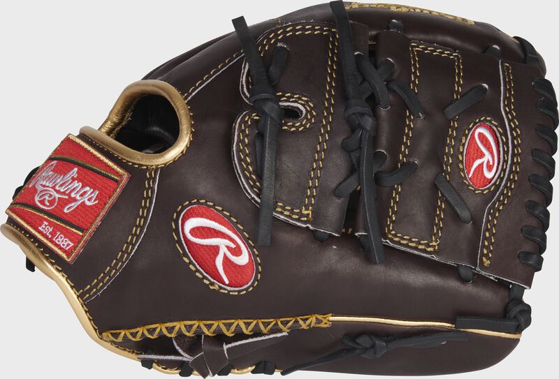 Thumb of a mocha Gold Glove 12-inch infield/pitcher's glove with a 2-piece solid web - SKU: RGG1200KMOPRO