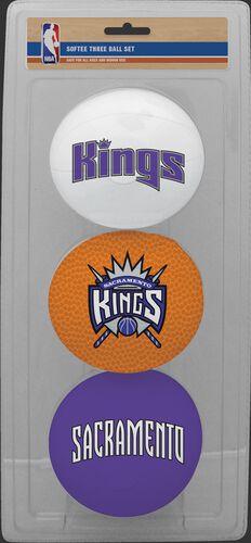 Rawlings White, Brown, and Purple NBA Sacramento Kings Three-Point Softee Basketball Set With Team Logo SKU #03524222114