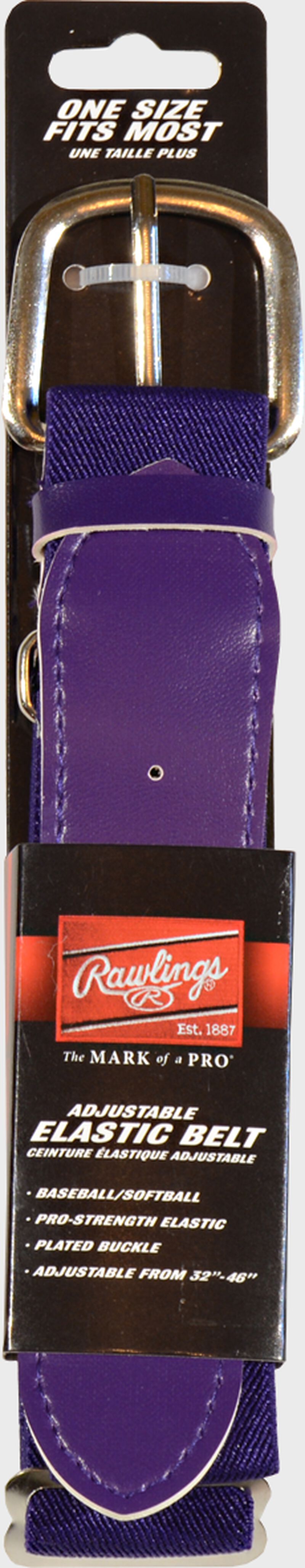 A purple adjustable elastic baseball belt - SKU: BLT