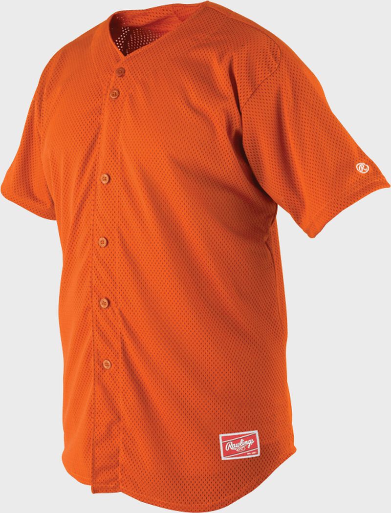 Front of Rawlings Burnt Orange Adult Short Sleeve Jersey  - SKU #RBJ167