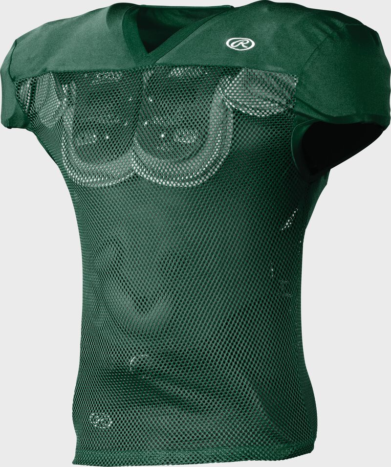 Front of Rawlings Dark Green Adult Practice Football Jersey  - SKU #FJPR1