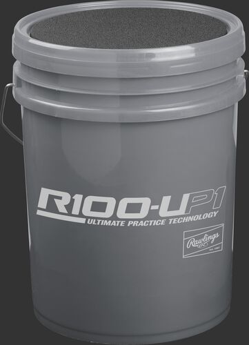 R100UP1BUCK24 Grey bucket for Ultimate Practice high school baseballs