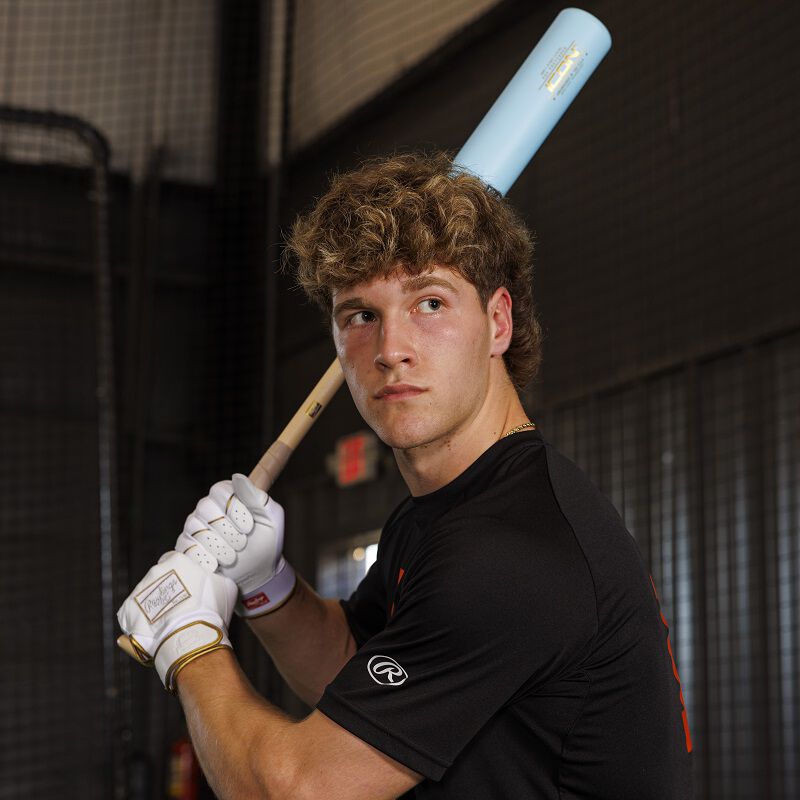 A player with the Rawlings Icon Pro Preferred BBCOR baseball bat