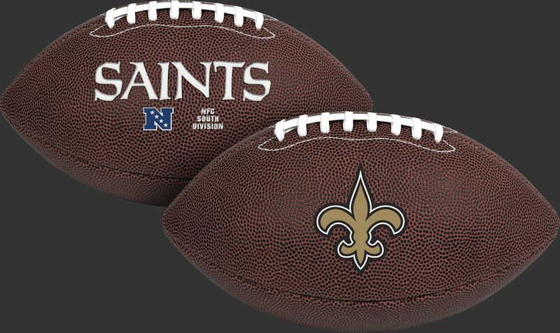 NFL New Orleans Saints Air-It-Out youth football with team name and logo SKU #08041077121