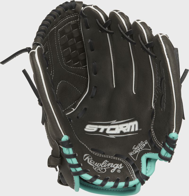 ST1100FPM Rawlings 11-inch softball infield glove with a black palm, black laces and Sure Catch design loading=
