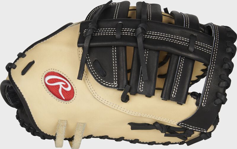 Thumb of a camel exclusive Heart of the Hide 12-Inch 1st base mitt with a black single post double bar web - SKU: PROTMPRO loading=