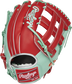 Back of a scarlet/ocean mint Byron Buxton Pro Preferred outfield glove with a red Rawlings patch - SKU: PROSJD0-BB25 image number null