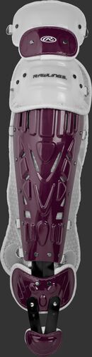 Maroon/white LGVEL Rawlings Velo adult leg guards