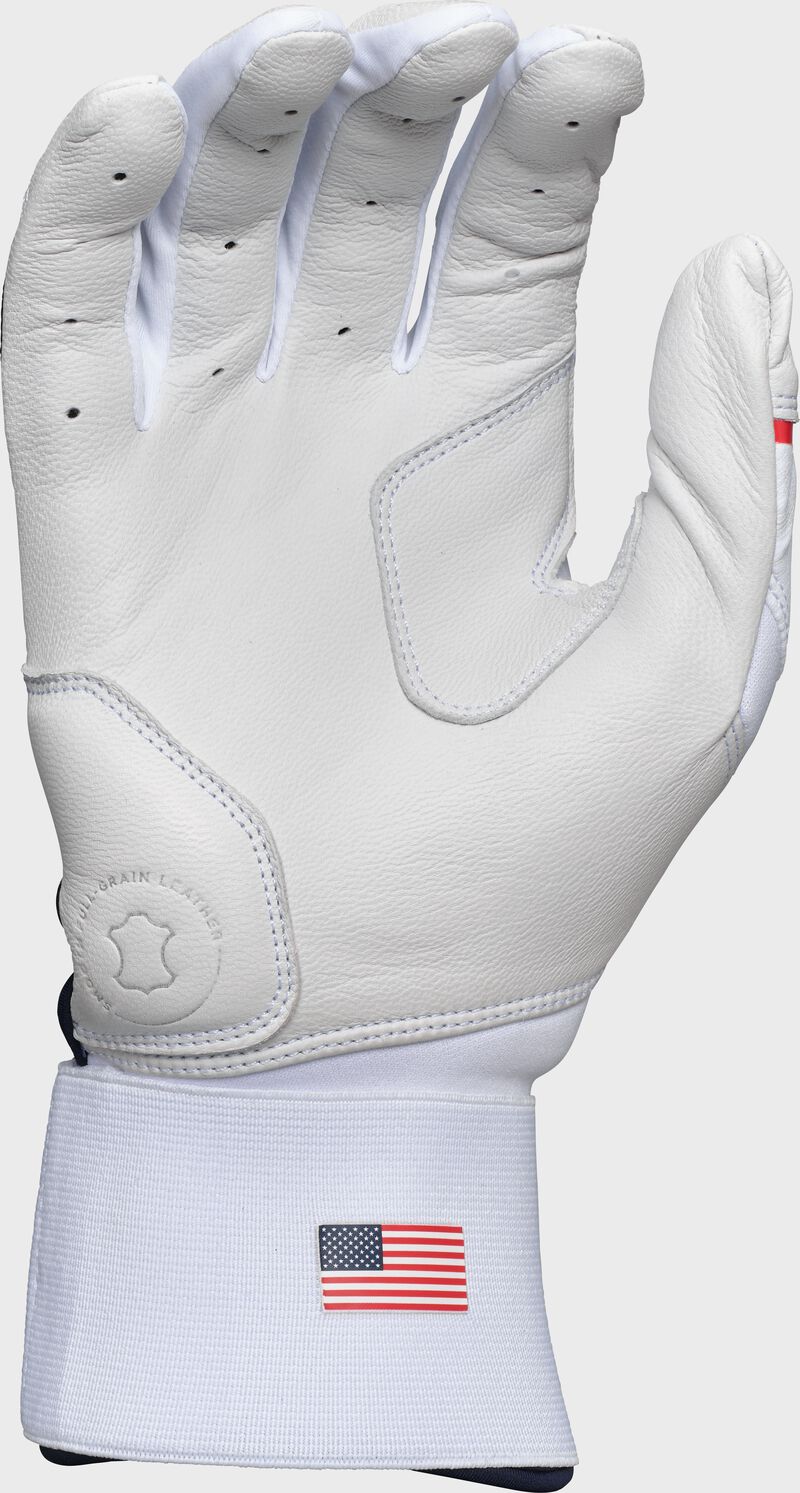 Palm of a USA Workhorse compression strap batting glove