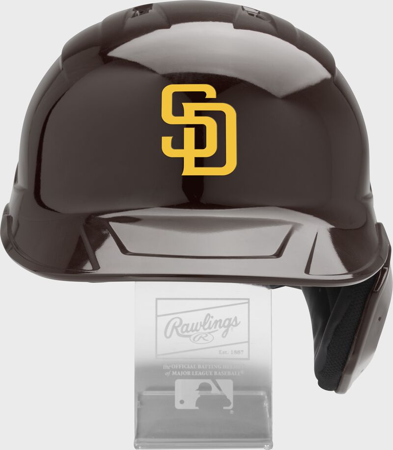 Front of a San Diego Padres replica helmet - SKU: MLBMR-SD