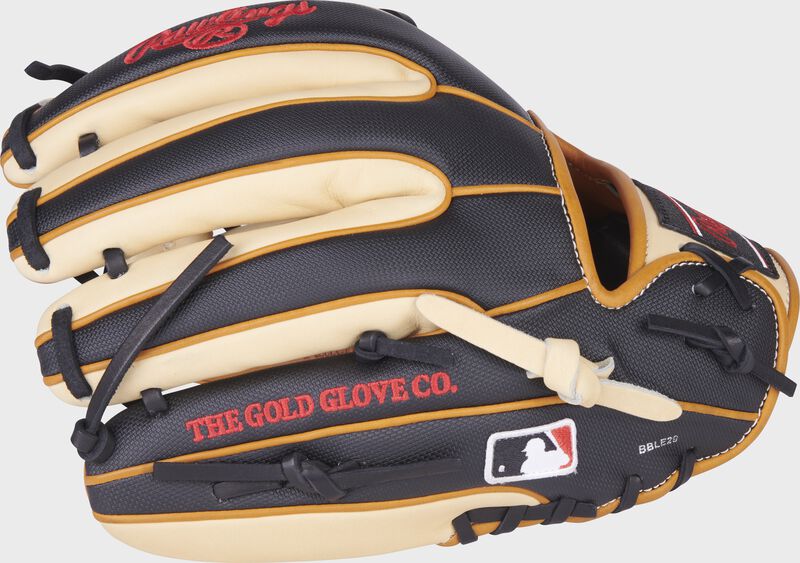 Black Speed Shell back of a Rawlings HOH R2G 11.5-Inch infield glove with the MLB logo on the pinky - SKU: PROR314-2TCSS
