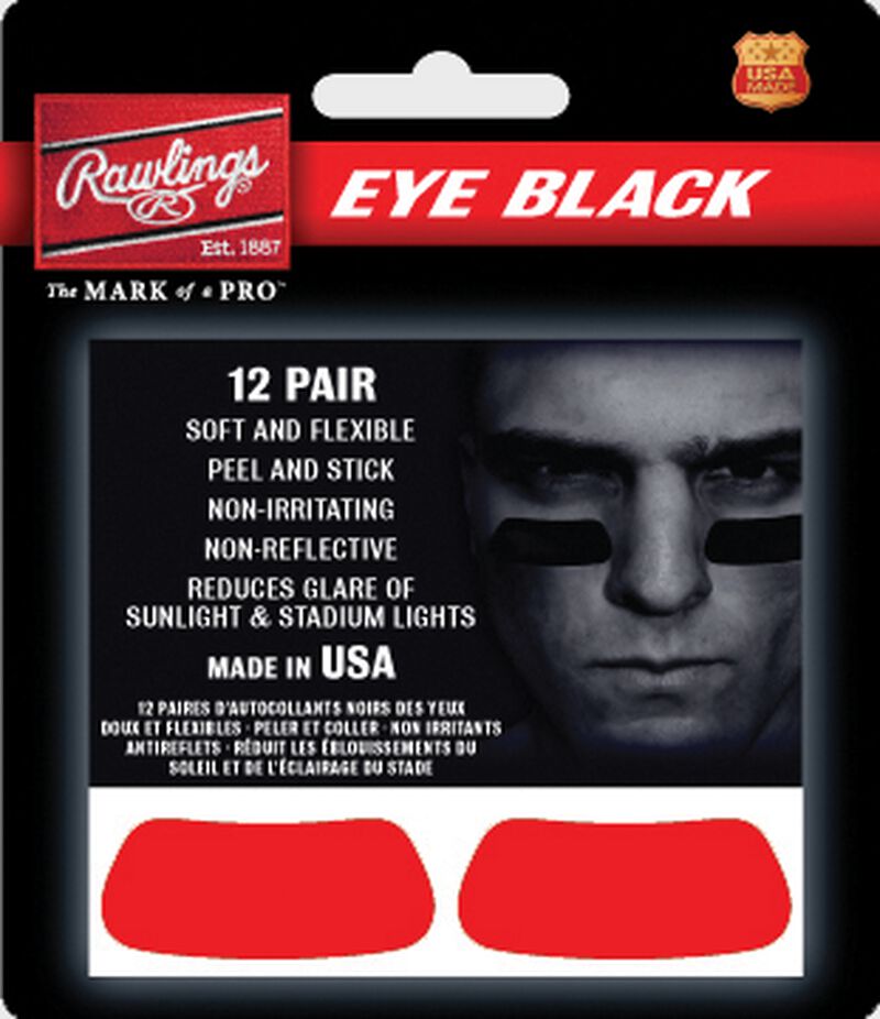 Red Rawlings eye black stickers - SKU: EB12 loading=