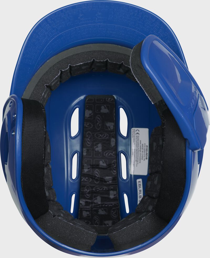 Inside view of Royal R16 Reverse Clear Coat Batting Helmet | Junior & Senior - SKU: RSGR6R00 loading=