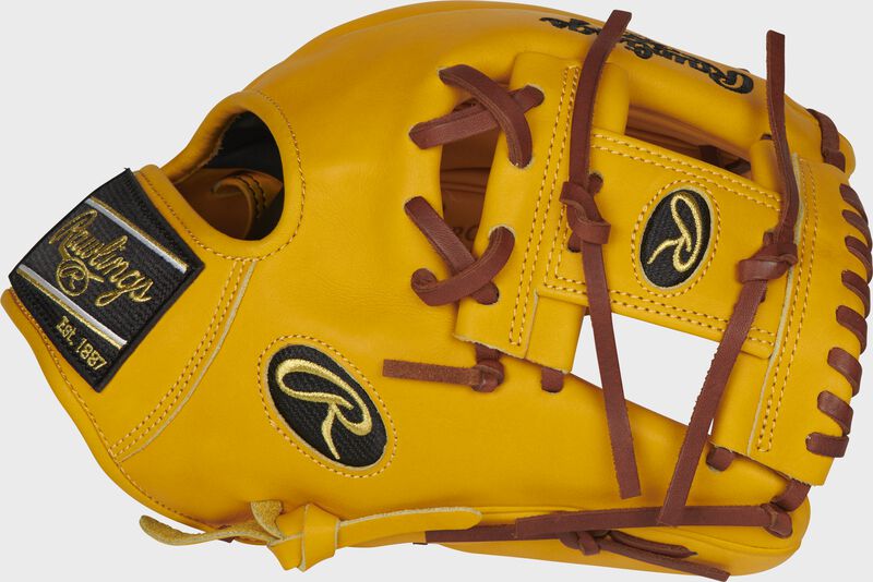 Thumb of a gold tan PROFL12-2GT Heart of the Hide 11.5-Inch infield glove with a gold tan I-web glove
