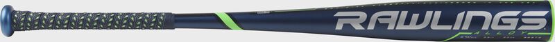 BB9T3 Threat BBCOR High School/College bat with a navy barrel and navy/green batting grip