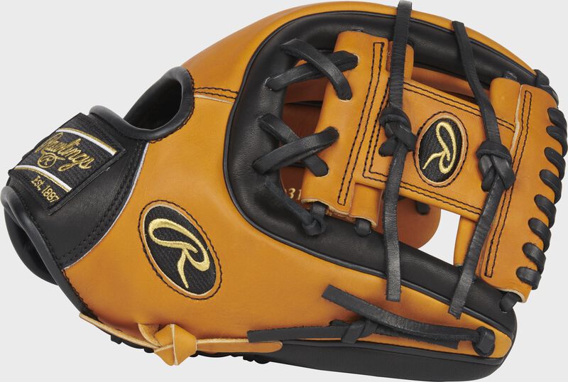 Web back view of Horween tan and black 2020 Heart of the Hide Horween 11.5-inch infield glove