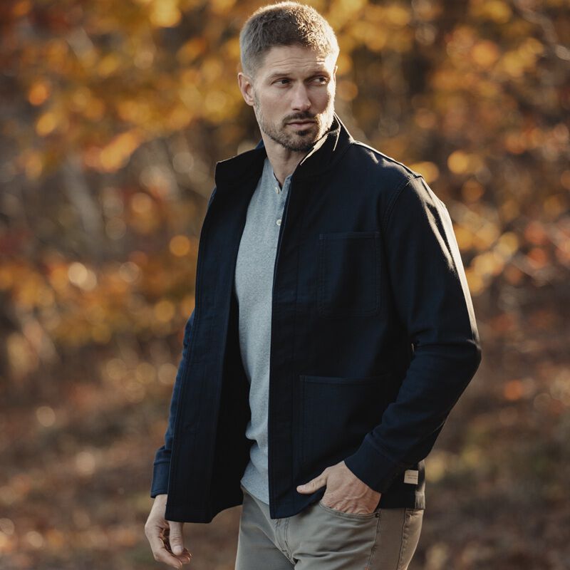 Rawlings x The Normal Brand Comfort Terry Chore Coat, Navy, Adult 2XL