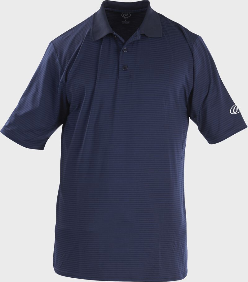 Front of Rawlings Adult Navy Short Sleeve Polo Shirt - SKU #GGPOLO
